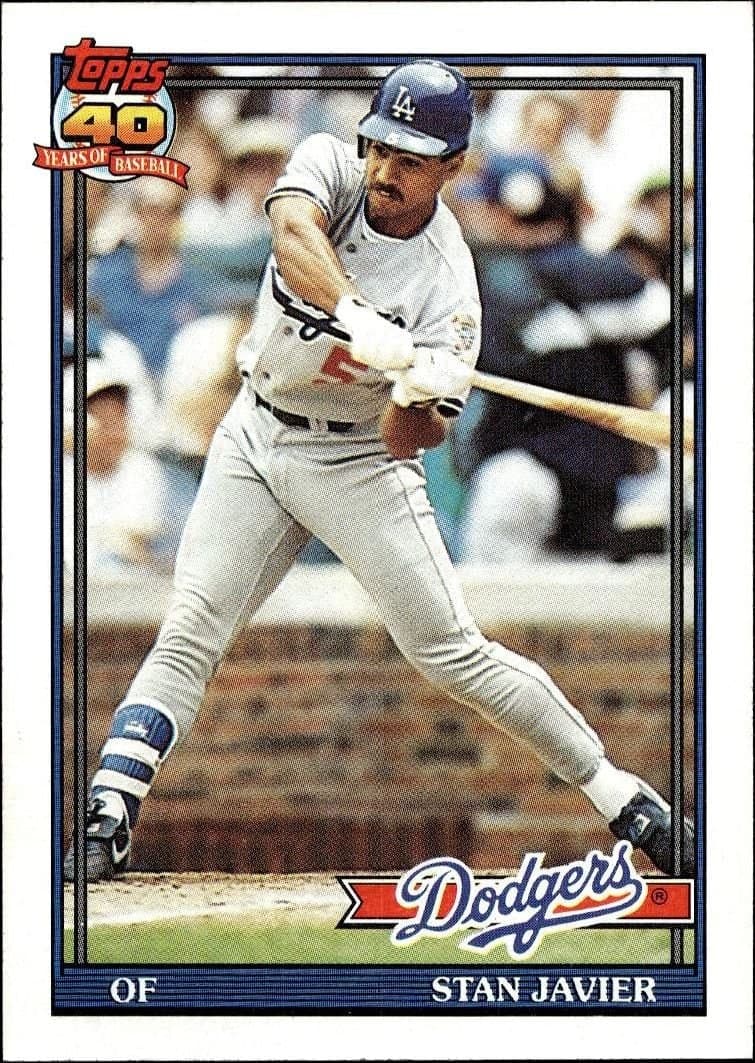 Stan Javier 1991 Topps #61 Baseball Trading Card - Front 1991 Topps Stan Javier #61 baseball trading card front