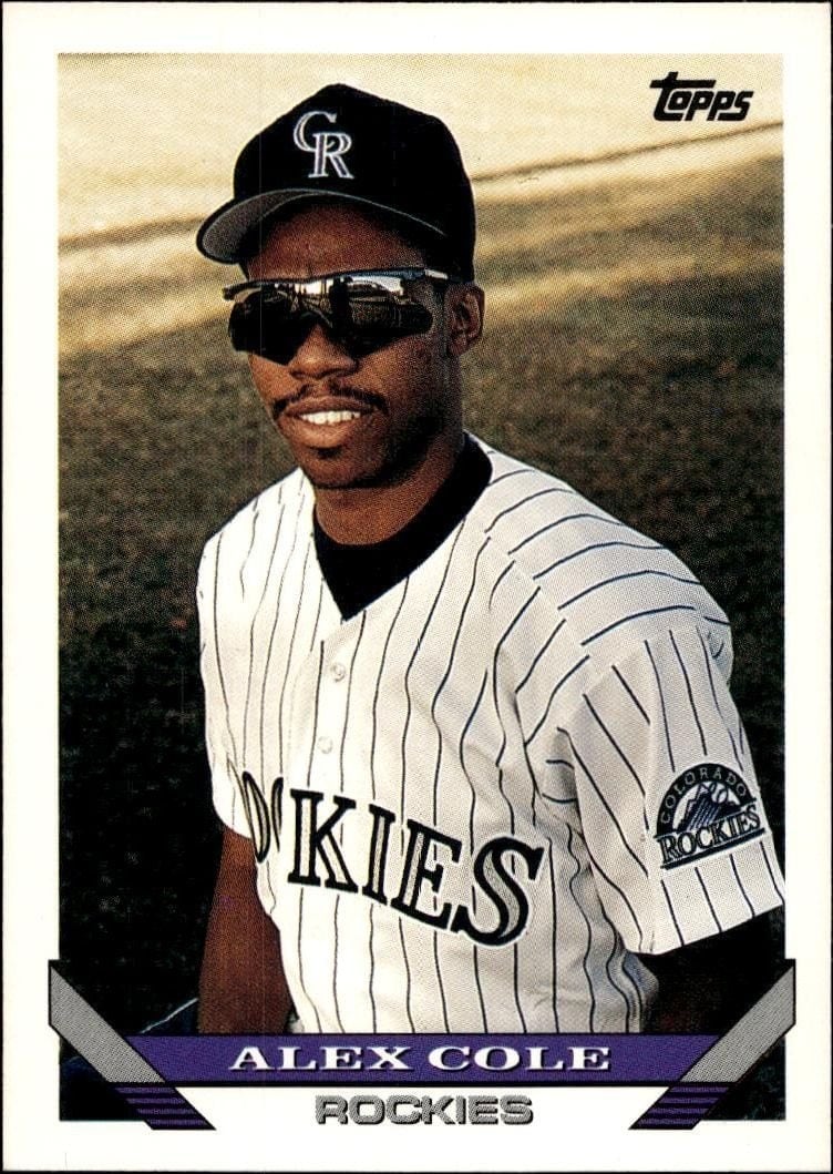 Alex Cole 1993 Topps Series 2 #591 Baseball Trading Card - Front 1993 Topps Series 2 Alex Cole #591 baseball trading card front