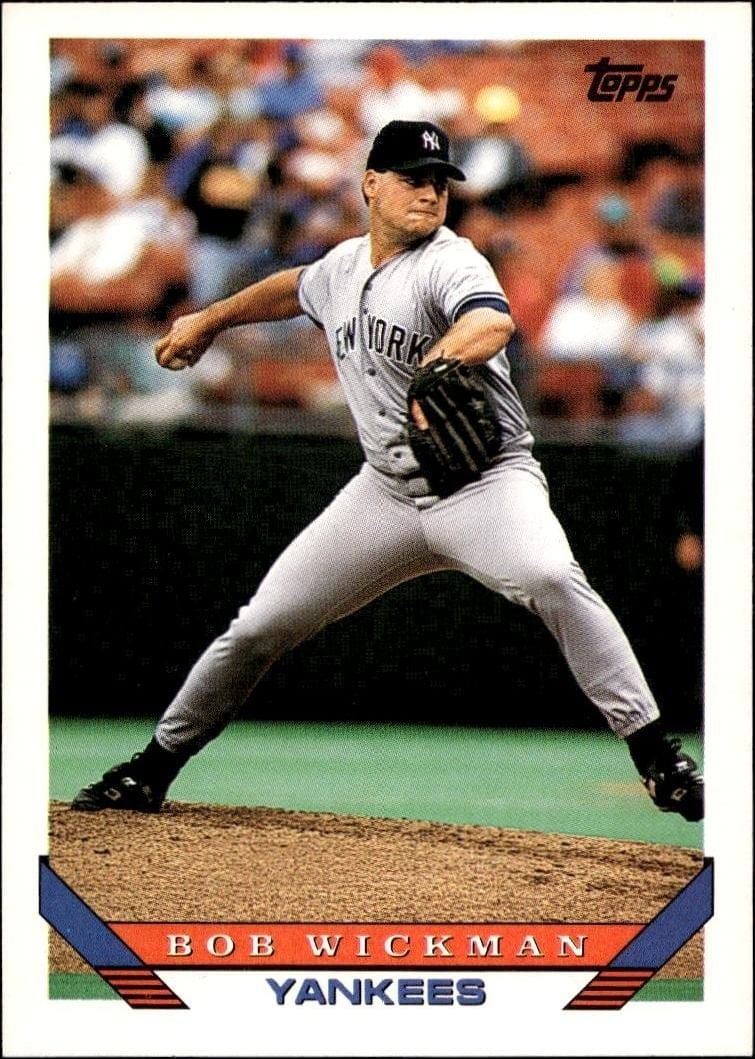 Bob Wickman 1993 Topps Series 2 #452 Baseball Trading Card - Front 1993 Topps Series 2 Bob Wickman #452 baseball trading card front