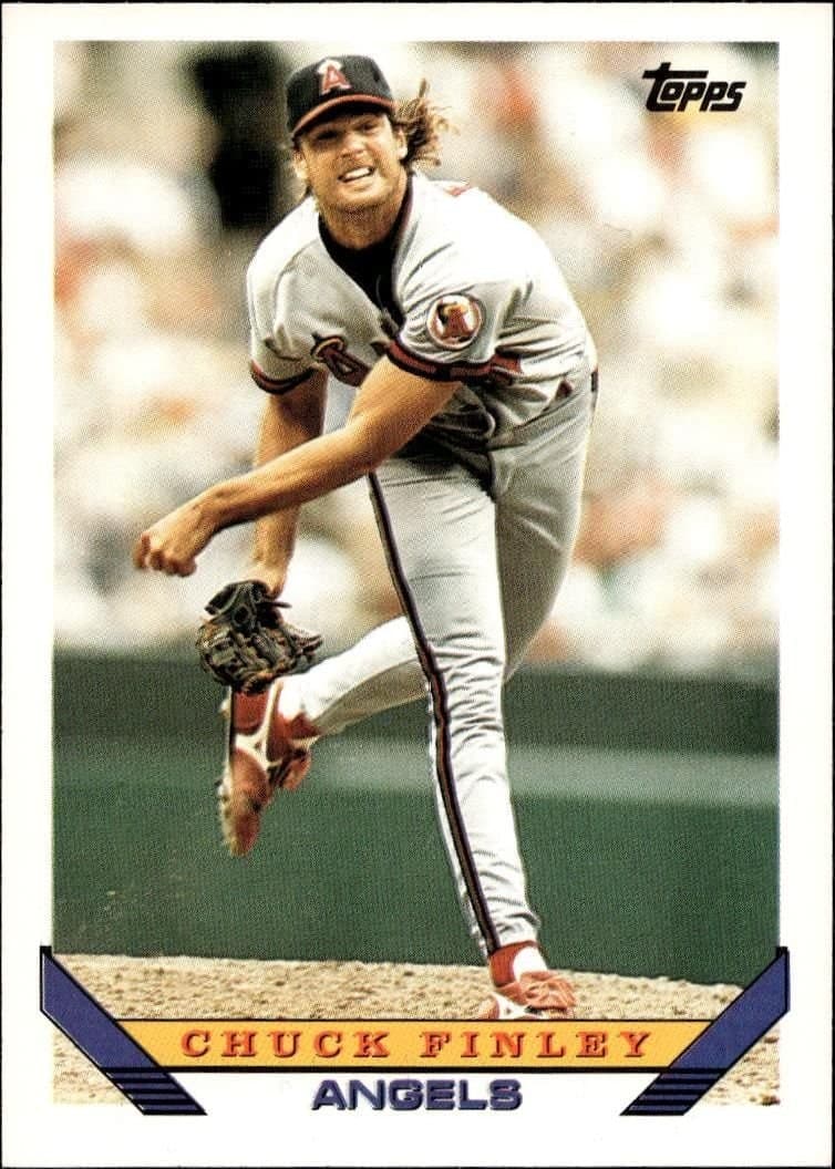 Chuck Finley 1993 Topps Series 2 #605 Baseball Trading Card - Front 1993 Topps Series 2 Chuck Finley #605 baseball trading card front