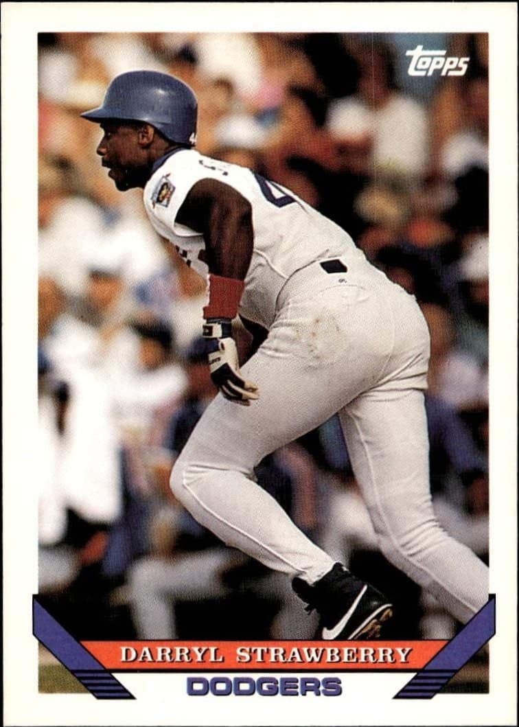 Darryl Strawberry 1993 Topps Series 2 #450 Baseball Trading Card - Front 1993 Topps Series 2 Darryl Strawberry #450 baseball trading card front