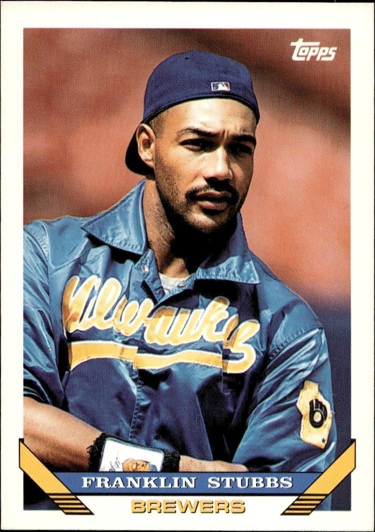 Franklin Stubbs 1993 Topps #124 Baseball Trading Card - Front 1993 Topps Franklin Stubbs #124 baseball trading card front