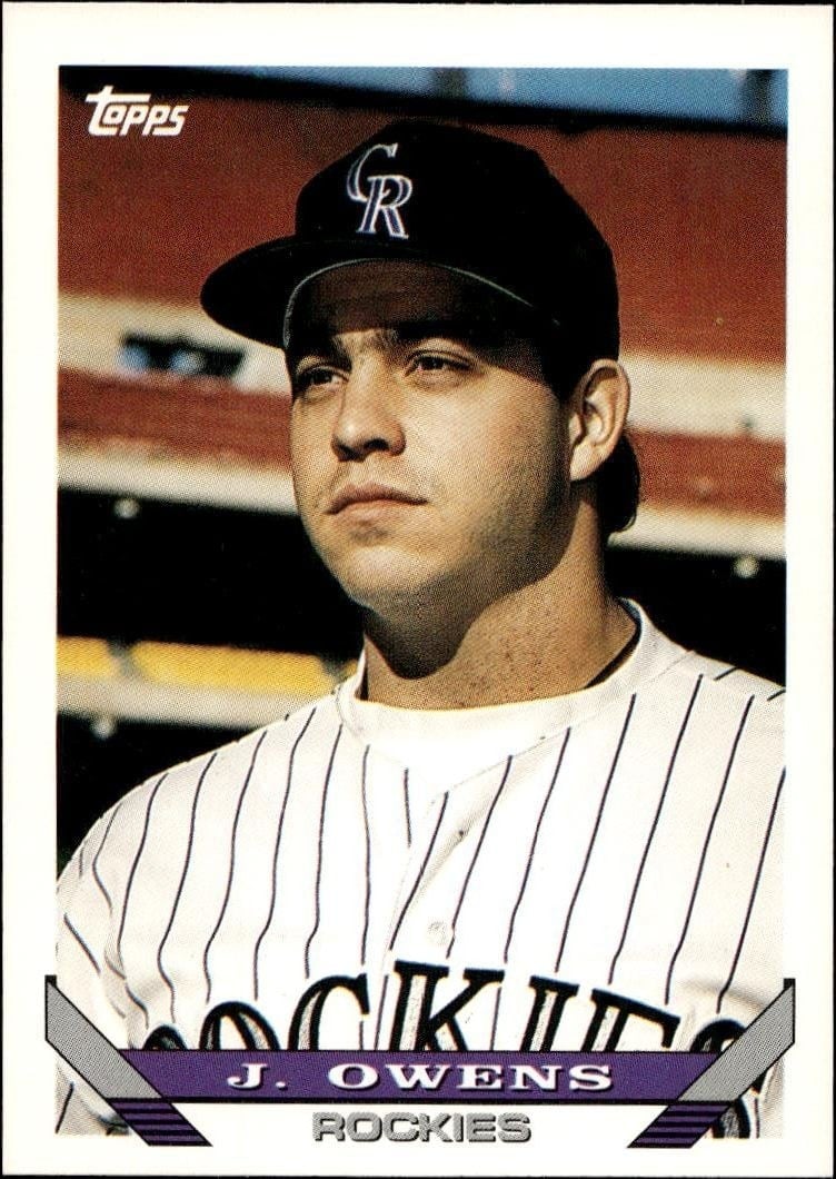 J. Owens 1993 Topps Series 2 #606 Baseball Trading Card - Front 1993 Topps Series 2 J. Owens #606 baseball trading card front