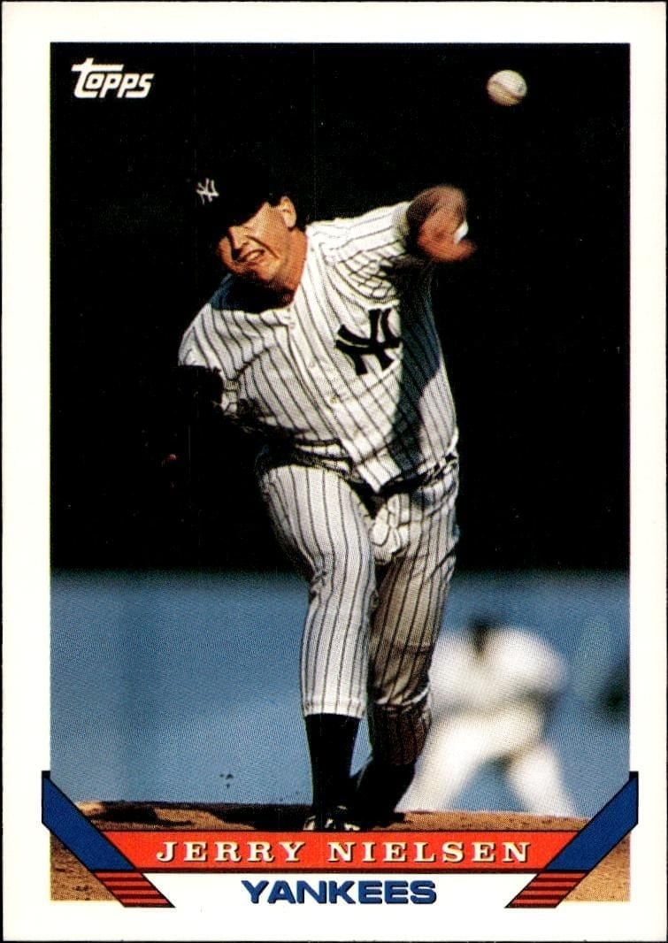 Jerry Nielsen 1993 Topps Series 2 #594 Baseball Trading Card - Front 1993 Topps Series 2 Jerry Nielsen #594 baseball trading card front