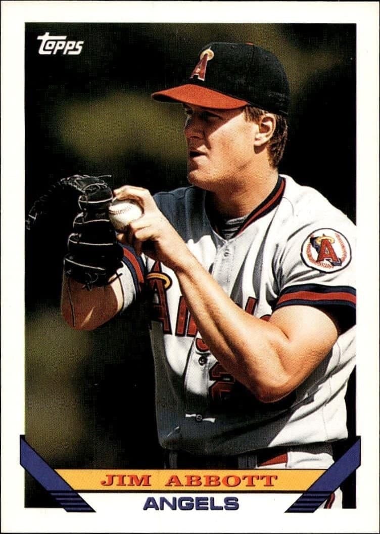 Jim Abbott 1993 Topps Series 2 #780 Baseball Trading Card - Front 1993 Topps Series 2 Jim Abbott #780 baseball trading card front
