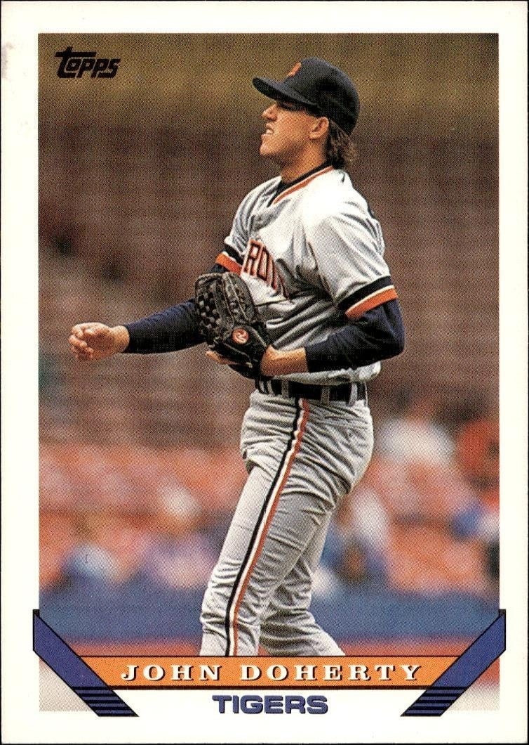 John Doherty 1993 Topps Series 2 #713 Baseball Trading Card - Front 1993 Topps Series 2 John Doherty #713 baseball trading card front