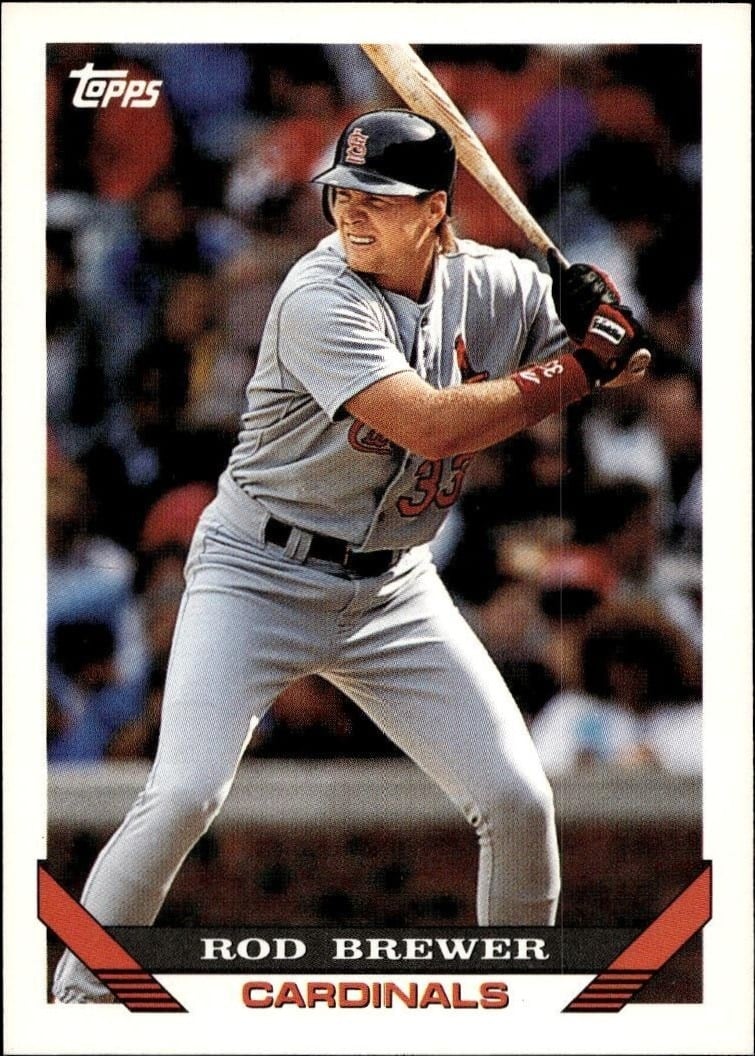 Rod Brewer 1993 Topps Series 2 #566 Baseball Trading Card - Front 1993 Topps Series 2 Rod Brewer #566 baseball trading card front