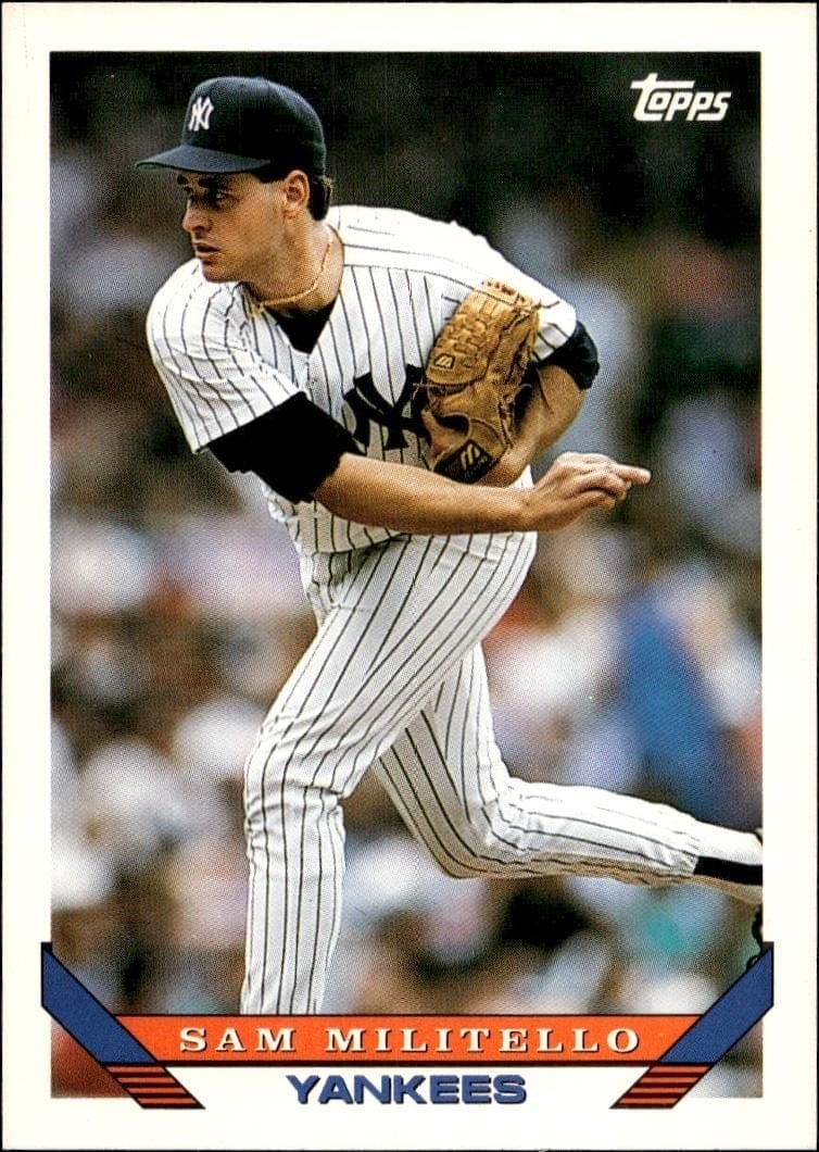 Sam Militello 1993 Topps Series 2 #624 Baseball Trading Card - Front 1993 Topps Series 2 Sam Militello #624 baseball trading card front
