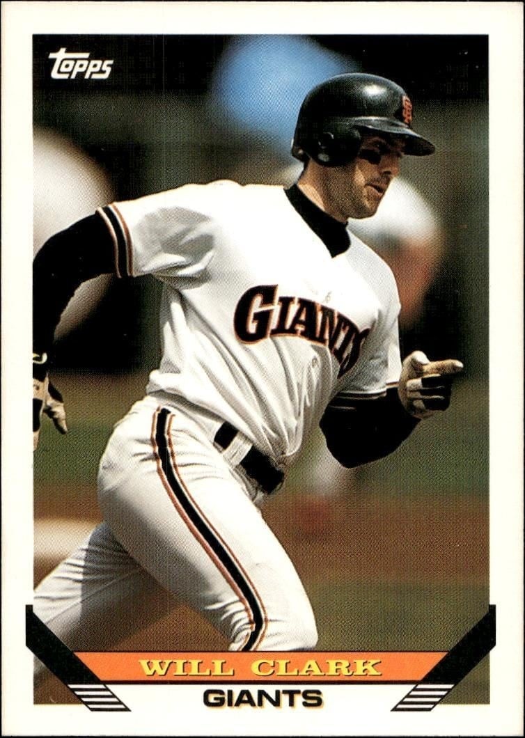 Will Clark 1993 Topps #10 Baseball Trading Card - Front 1993 Topps Will Clark #10 baseball trading card front