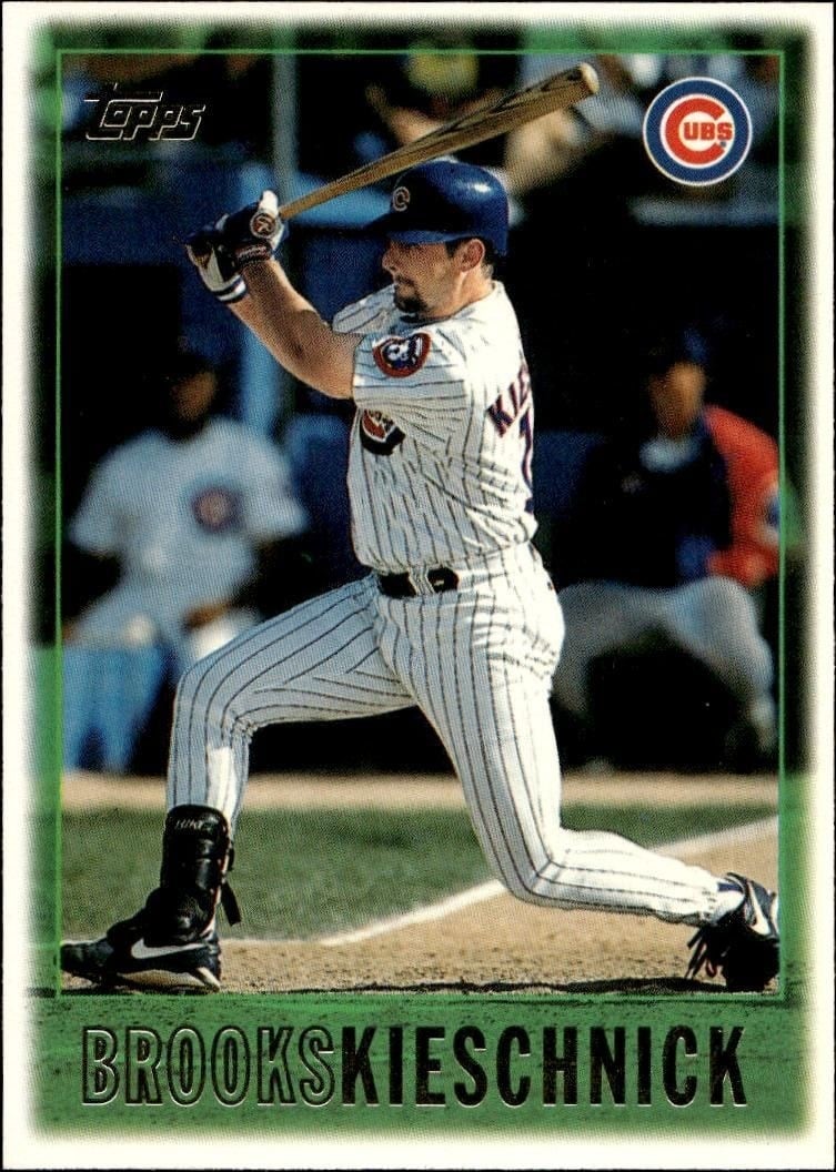 Brooks Kieschnick 1997 Topps Series 2 #389 Baseball Trading Card - Front 1997 Topps Series 2 Brooks Kieschnick #389 baseball trading card front