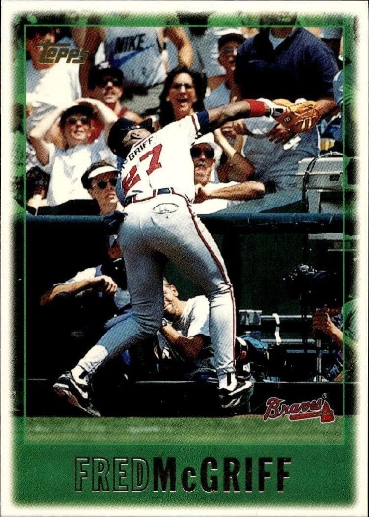 Fred McGriff 1997 Topps Series 2 #352 Baseball Trading Card - Front 1997 Topps Series 2 Fred McGriff #352 baseball trading card front