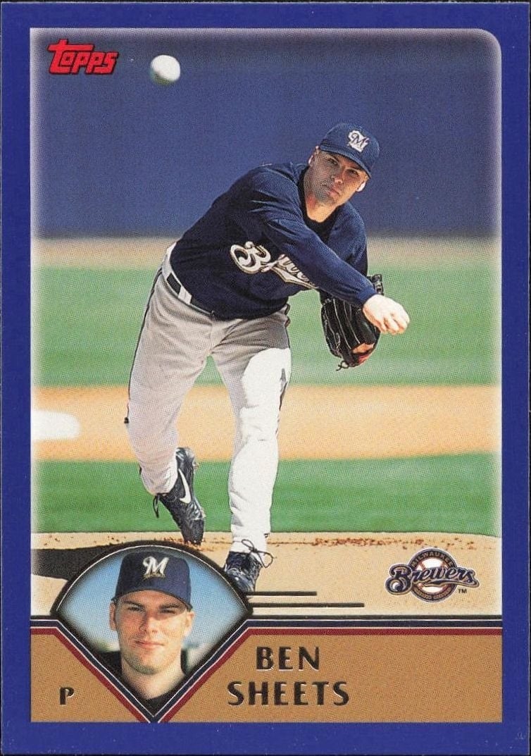 Ben Sheets 2003 Topps #147 Baseball Trading Card - Front 2003 Topps Ben Sheets #147 baseball trading card front