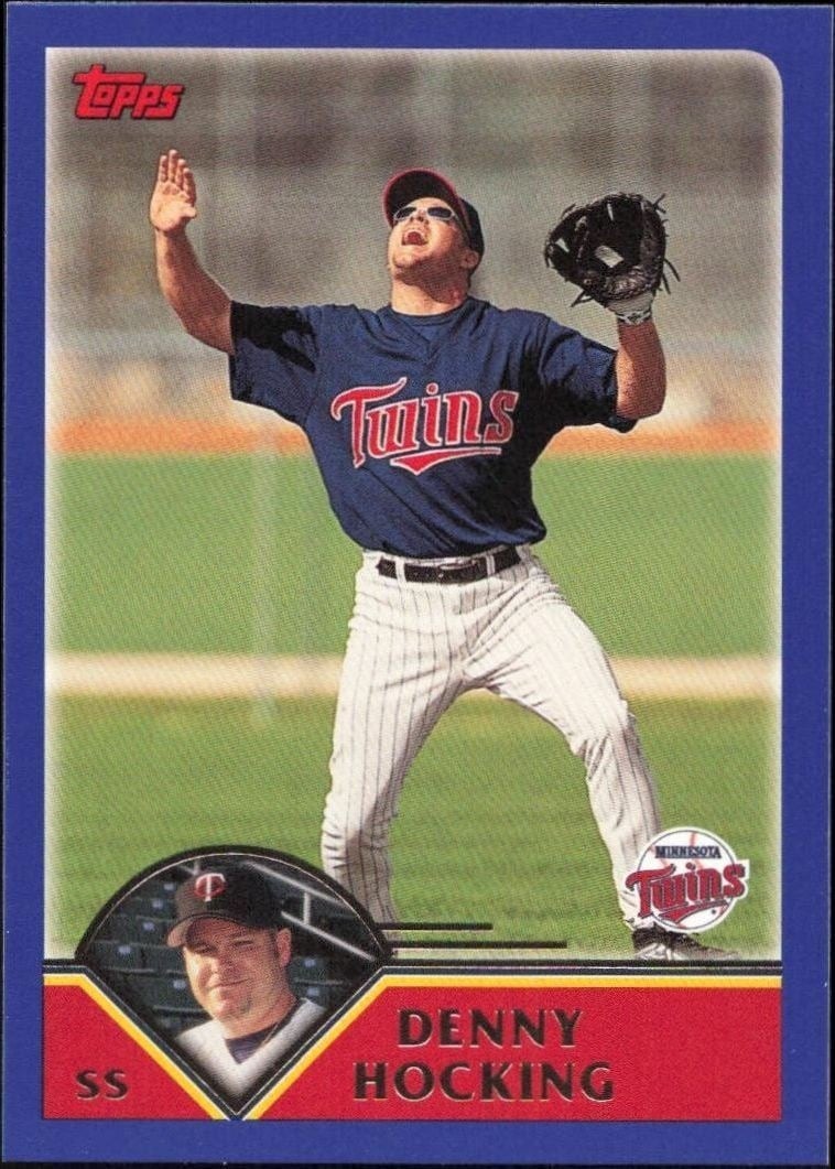 Denny Hocking 2003 Topps #238 Baseball Trading Card - Front 2003 Topps Denny Hocking #238 baseball trading card front