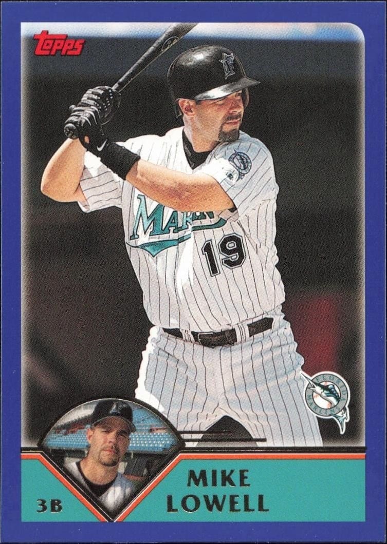 Mike Lowell 2003 Topps #211 Baseball Trading Card - Front 2003 Topps Mike Lowell #211 baseball trading card front