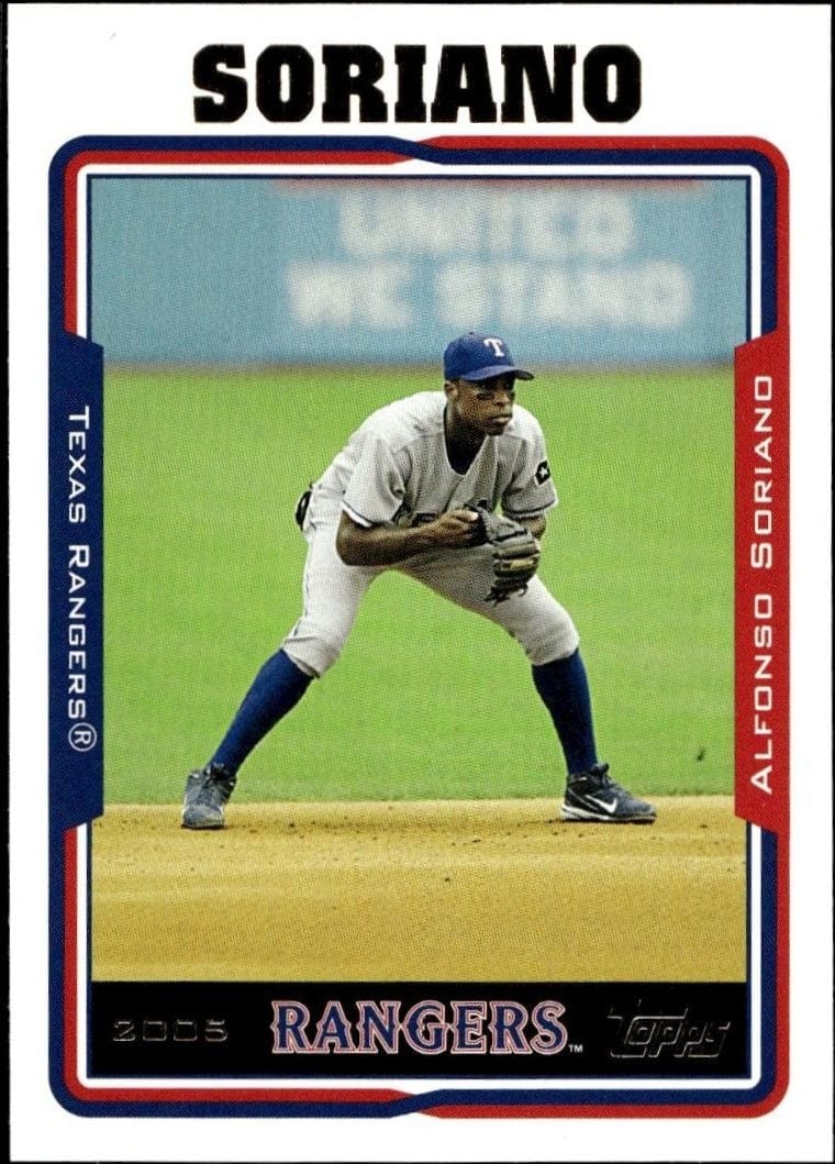 Alfonso Soriano 2005 Topps Series 2 #460 Baseball Trading Card - Front 2005 Topps Series 2 Alfonso Soriano #460 baseball trading card front