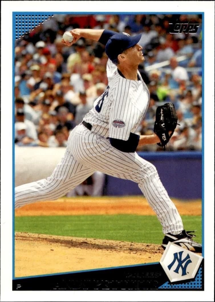 Andy Pettitte 2009 Topps Series 2 #418 Baseball Trading Card - Front 2009 Topps Series 2 Andy Pettitte #418 baseball trading card front