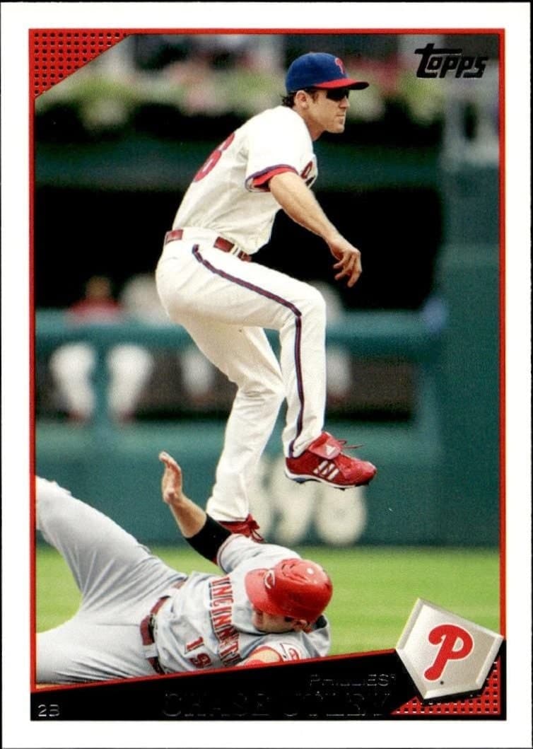 Chase Utley 2009 Topps #200 Baseball Trading Card - Front 2009 Topps Chase Utley #200 baseball trading card front