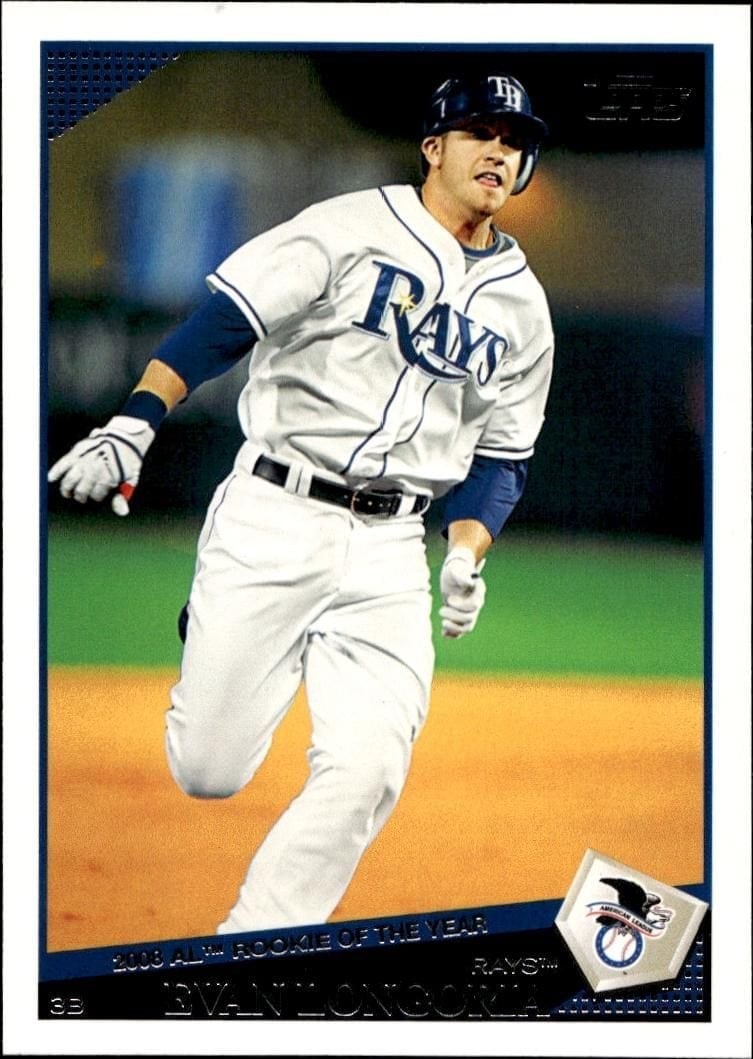 Evan Longoria 2009 Topps #134 Baseball Trading Card - Front 2009 Topps Evan Longoria #134 baseball trading card front
