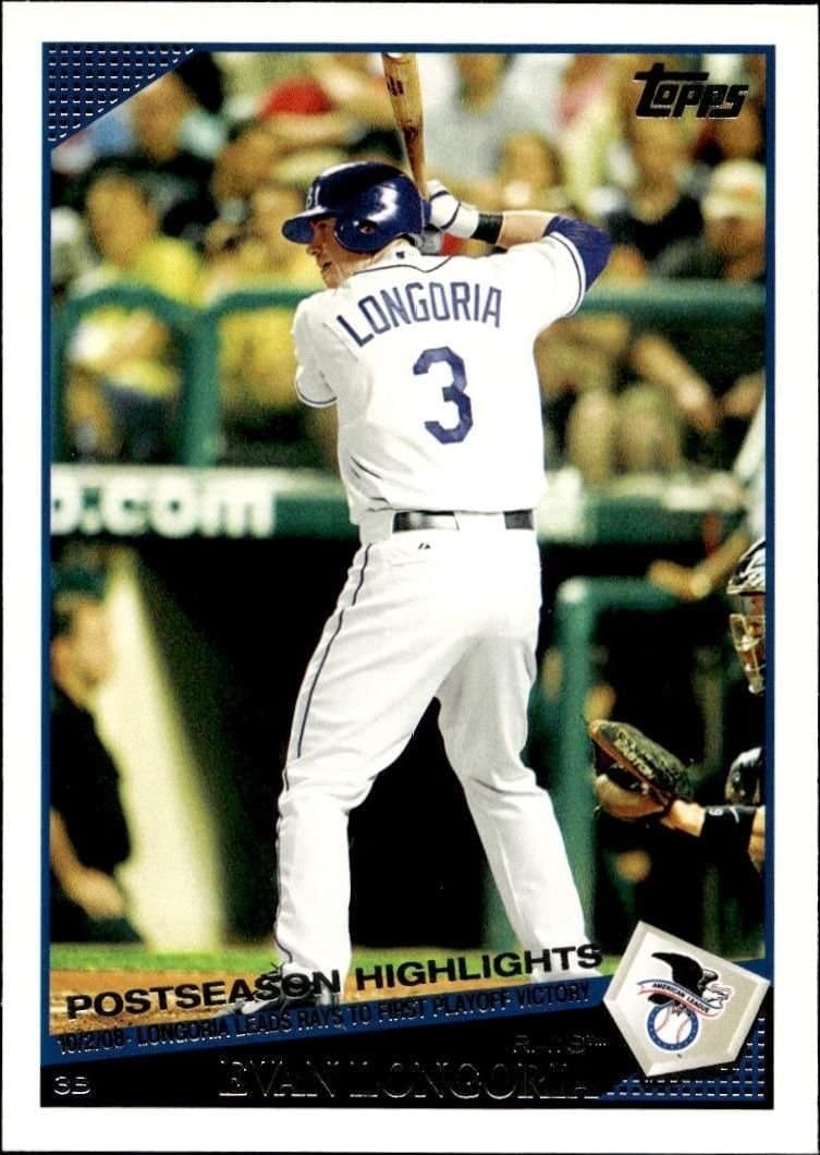 Evan Longoria 2009 Topps #16 Baseball Trading Card - Front 2009 Topps Evan Longoria #16 baseball trading card front