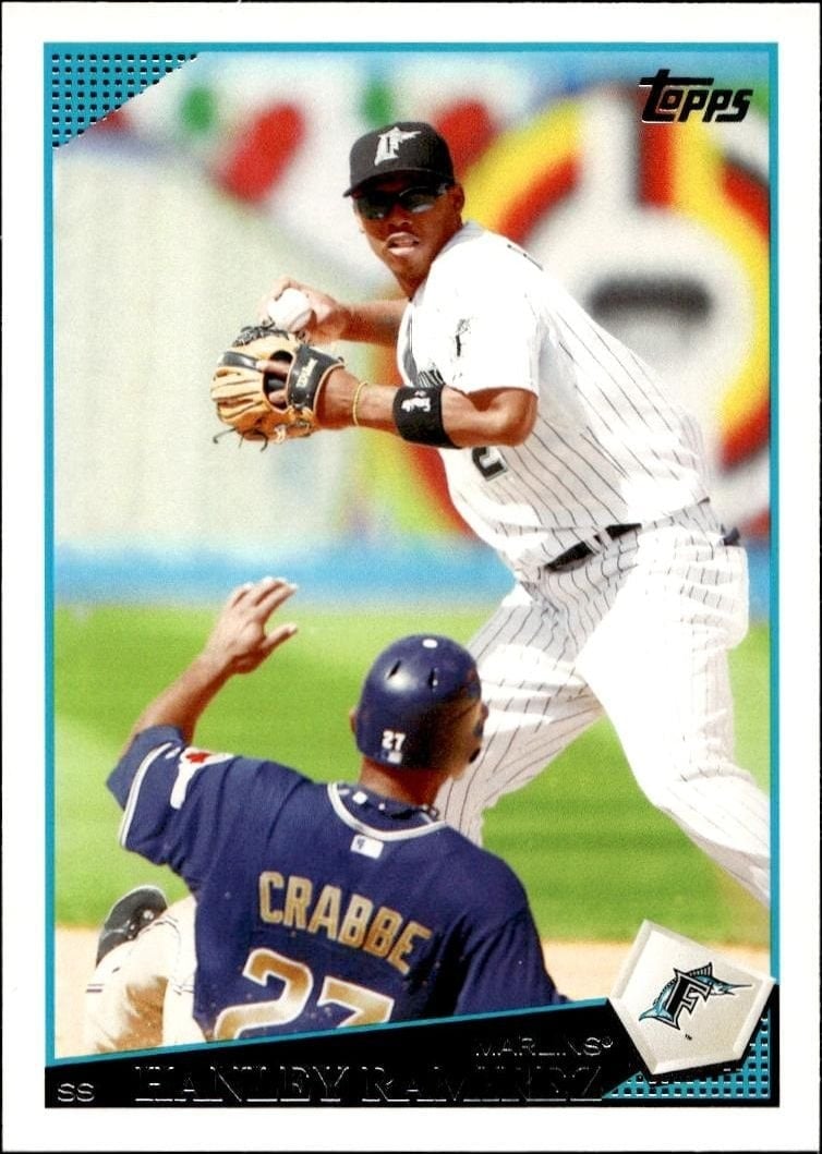 Hanley Ramirez 2009 Topps Series 2 #450 Baseball Trading Card - Front 2009 Topps Series 2 Hanley Ramirez #450 baseball trading card front