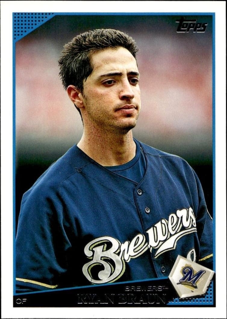 Ryan Braun 2009 Topps #240 Baseball Trading Card - Front 2009 Topps Ryan Braun #240 baseball trading card front