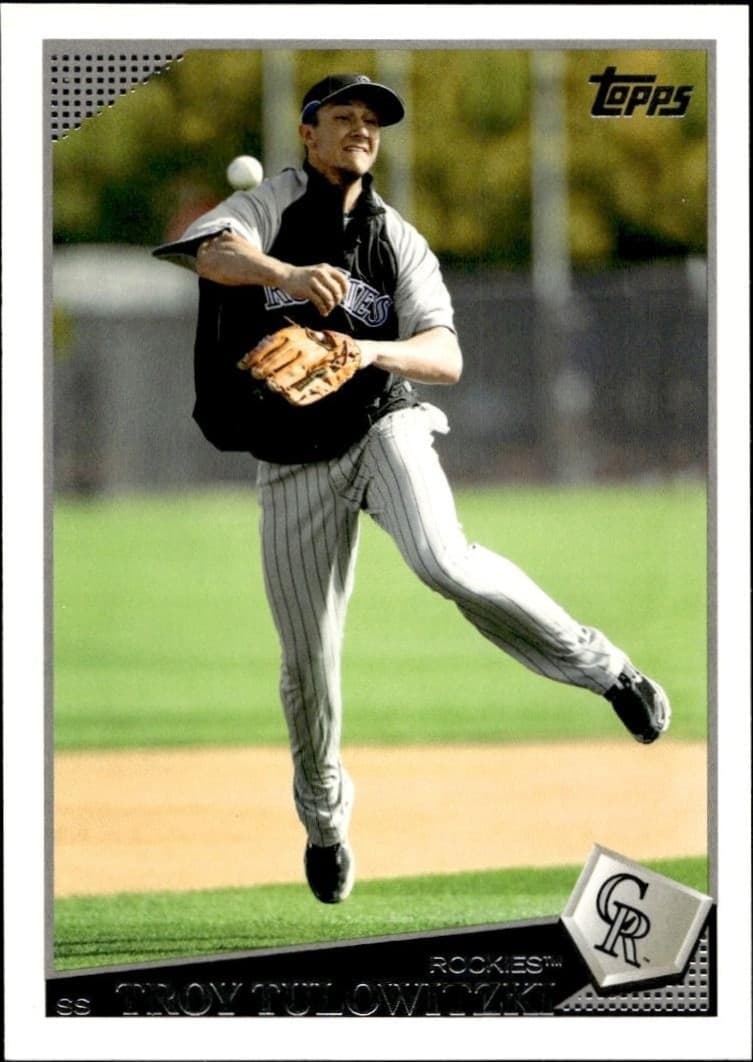 Troy Tulowitzki 2009 Topps Series 2 #411 Baseball Trading Card - Front 2009 Topps Series 2 Troy Tulowitzki #411 baseball trading card front