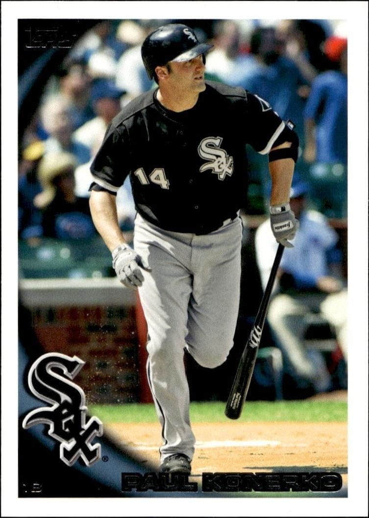 Paul Konerko 2010 Topps Series 2 #638 Baseball Trading Card - Front 2010 Topps Series 2 Paul Konerko #638 baseball trading card front