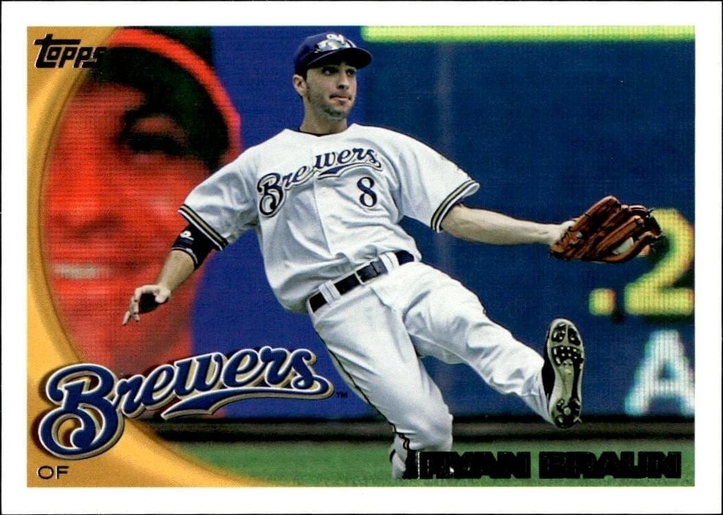 Ryan Braun 2010 Topps Series 2 #331 Baseball Trading Card - Front 2010 Topps Series 2 Ryan Braun #331 baseball trading card front