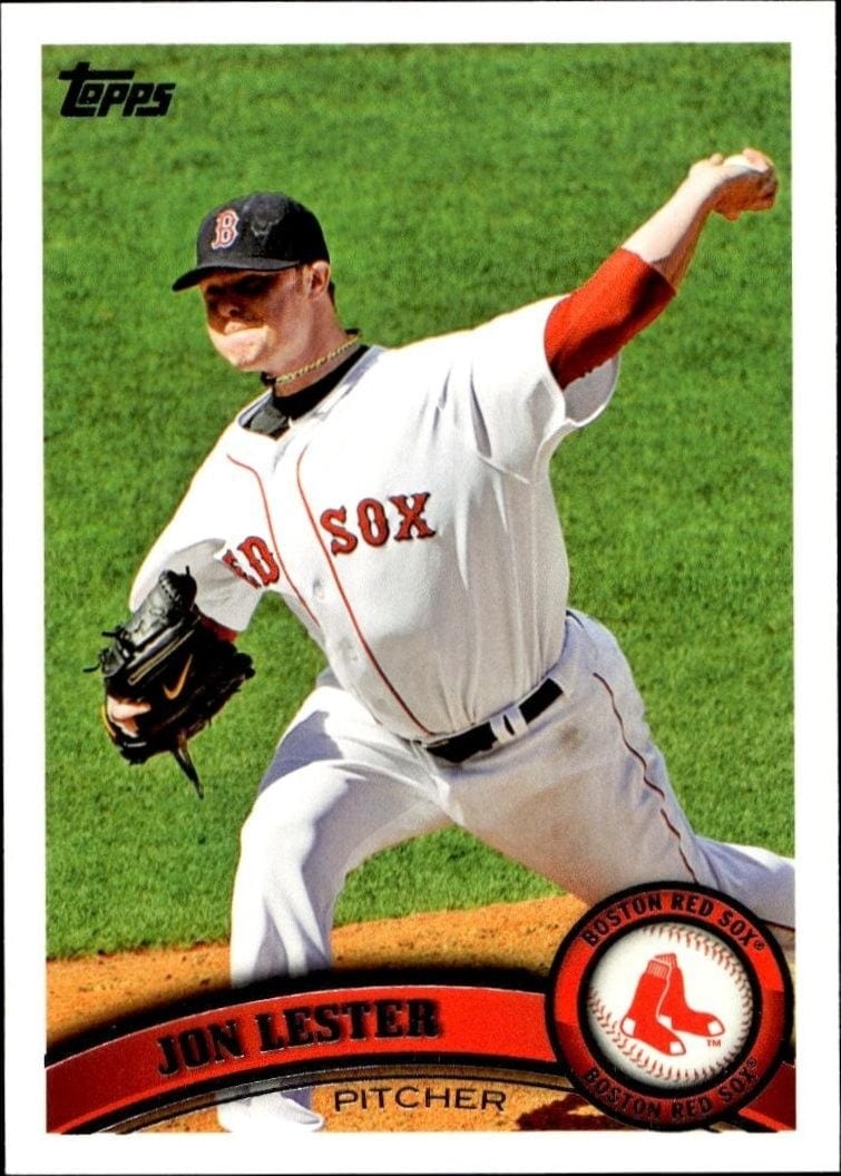 Jon Lester 2011 Topps #3 Baseball Trading Card - Front 2011 Topps Jon Lester #3 baseball trading card front
