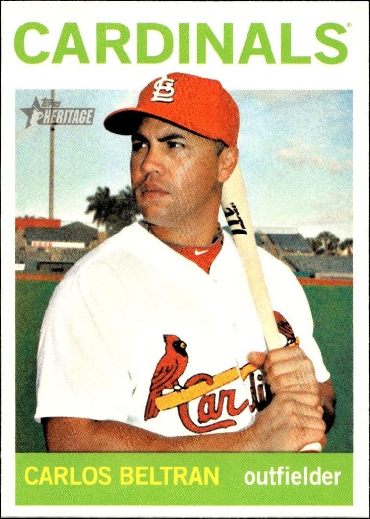 Carlos Beltran 2013 Topps Heritage #40 Baseball Trading Card - Front 2013 Topps Heritage Carlos Beltran #40 baseball trading card front