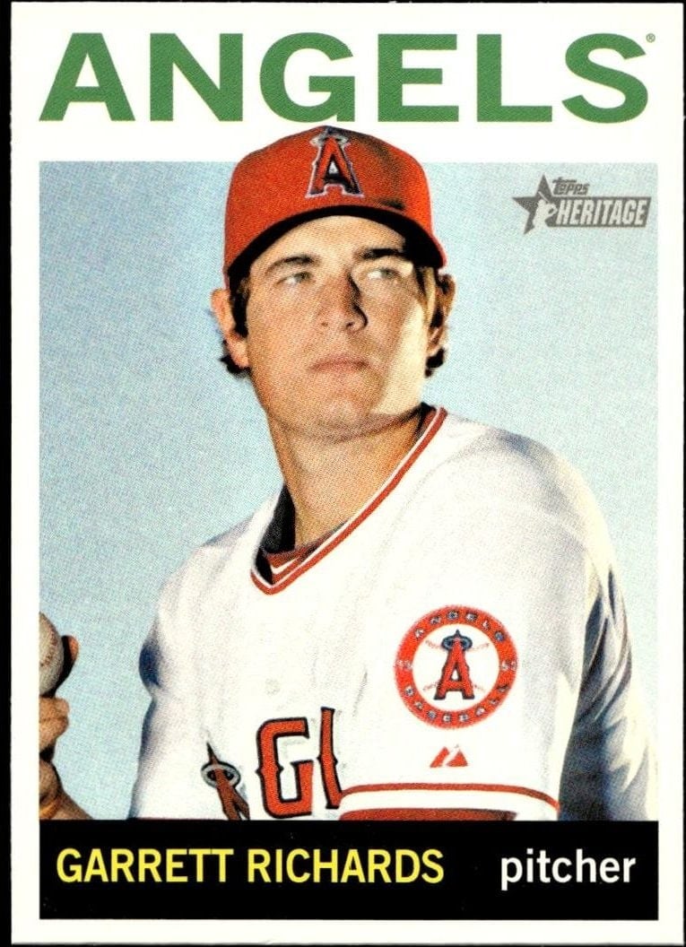 Garrett Richards 2013 Topps Heritage #299 Baseball Trading Card - Front 2013 Topps Heritage Garrett Richards #299 baseball trading card front