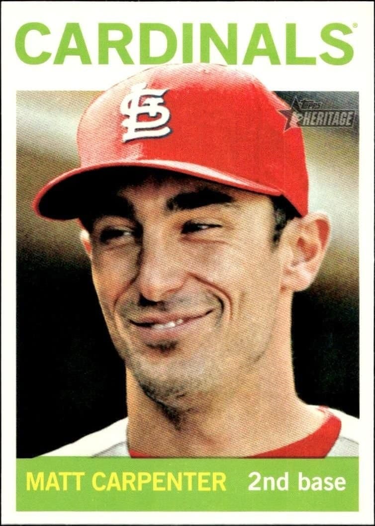 Matt Carpenter 2013 Topps Heritage High Number #H563 Baseball Trading Card - Front 2013 Topps Heritage High Number Matt Carpenter #H563 baseball trading card front