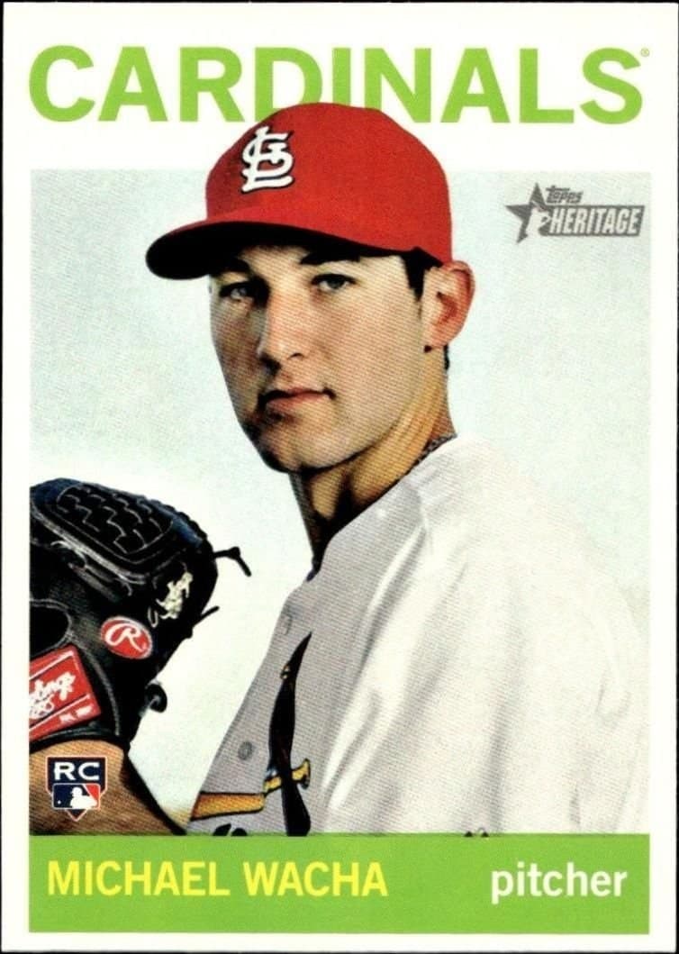 Michael Wacha 2013 Topps Heritage High Number #H594 Baseball Trading Card - Front 2013 Topps Heritage High Number Michael Wacha #H594 baseball trading card front