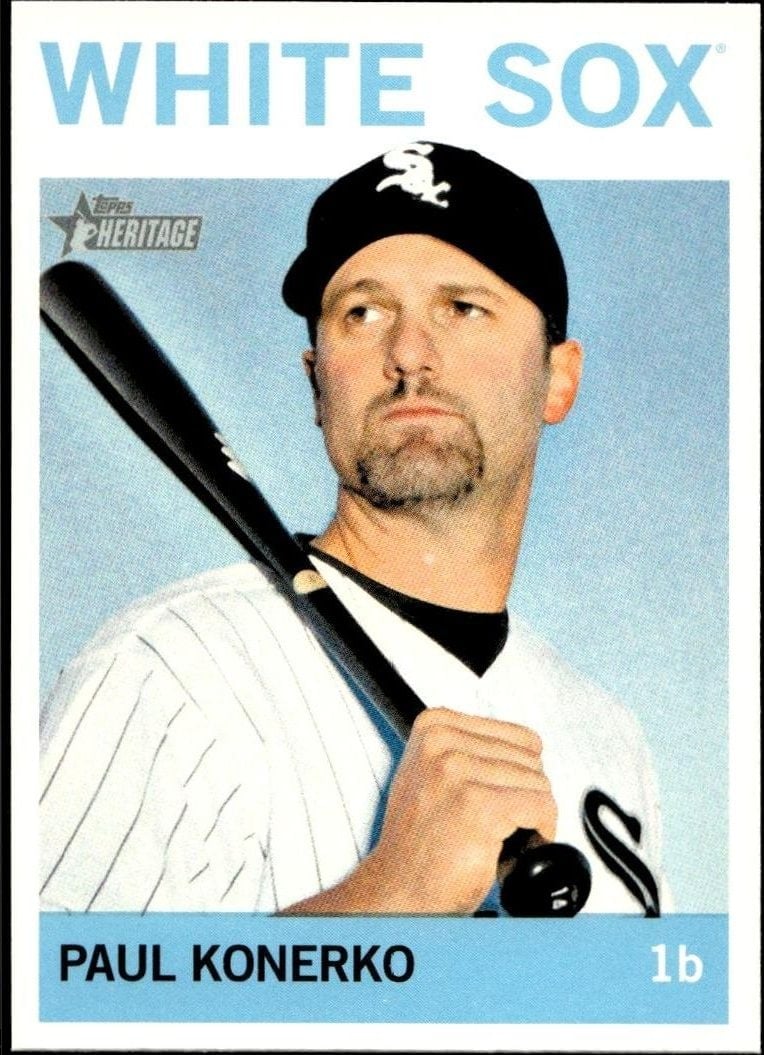 Paul Konerko 2013 Topps Heritage #340 Baseball Trading Card - Front 2013 Topps Heritage Paul Konerko #340 baseball trading card front