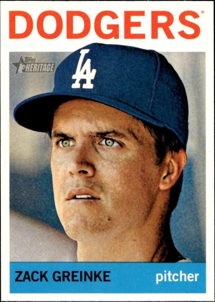 Zack Greinke 2013 Topps Heritage #149 Baseball Trading Card - Front 2013 Topps Heritage Zack Greinke #149 baseball trading card front