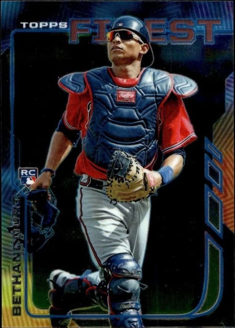 Christian Bethancourt 2014 Topps Finest #52 Baseball Trading Card - Front 2014 Topps Finest Christian Bethancourt #52 baseball trading card front