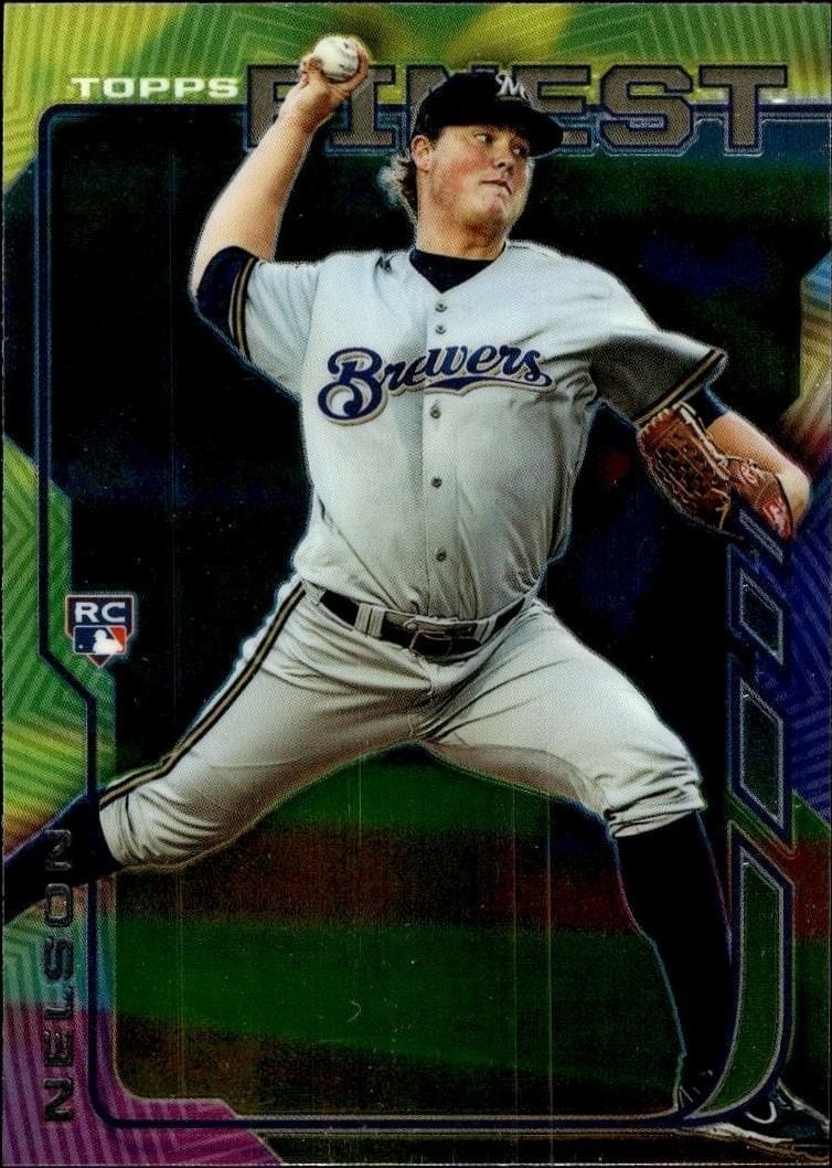 Jimmy Nelson 2014 Topps Finest #10 Baseball Trading Card - Front 2014 Topps Finest Jimmy Nelson #10 baseball trading card front