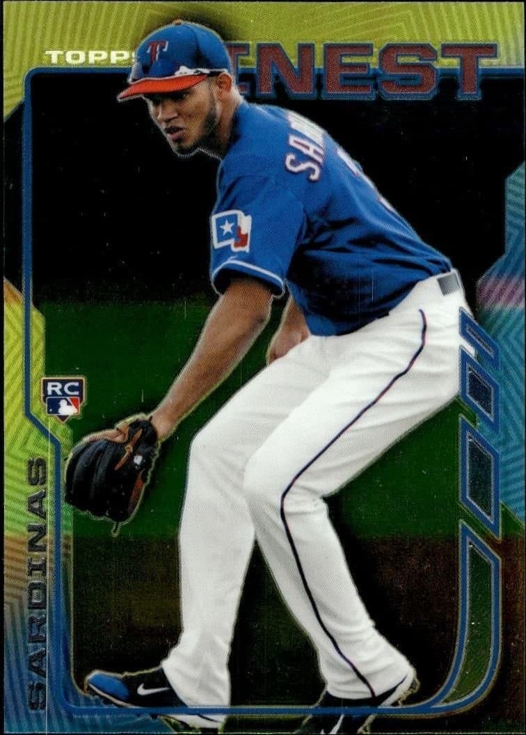 Luis Sardinas 2014 Topps Finest #3 Baseball Trading Card - Front 2014 Topps Finest Luis Sardinas #3 baseball trading card front