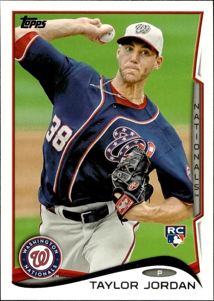 Taylor Jordan 2014 Topps Series 2 #374 Baseball Trading Card - Front 2014 Topps Series 2 Taylor Jordan #374 baseball trading card front