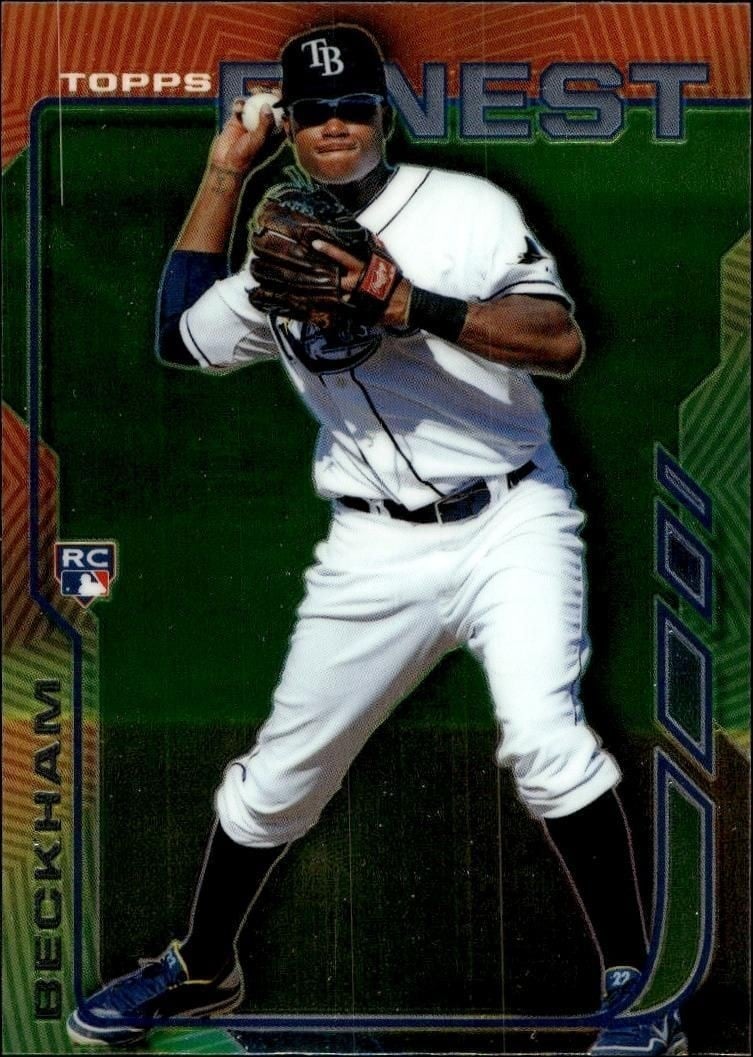 Tim Beckham 2014 Topps Finest #7 Baseball Trading Card - Front 2014 Topps Finest Tim Beckham #7 baseball trading card front