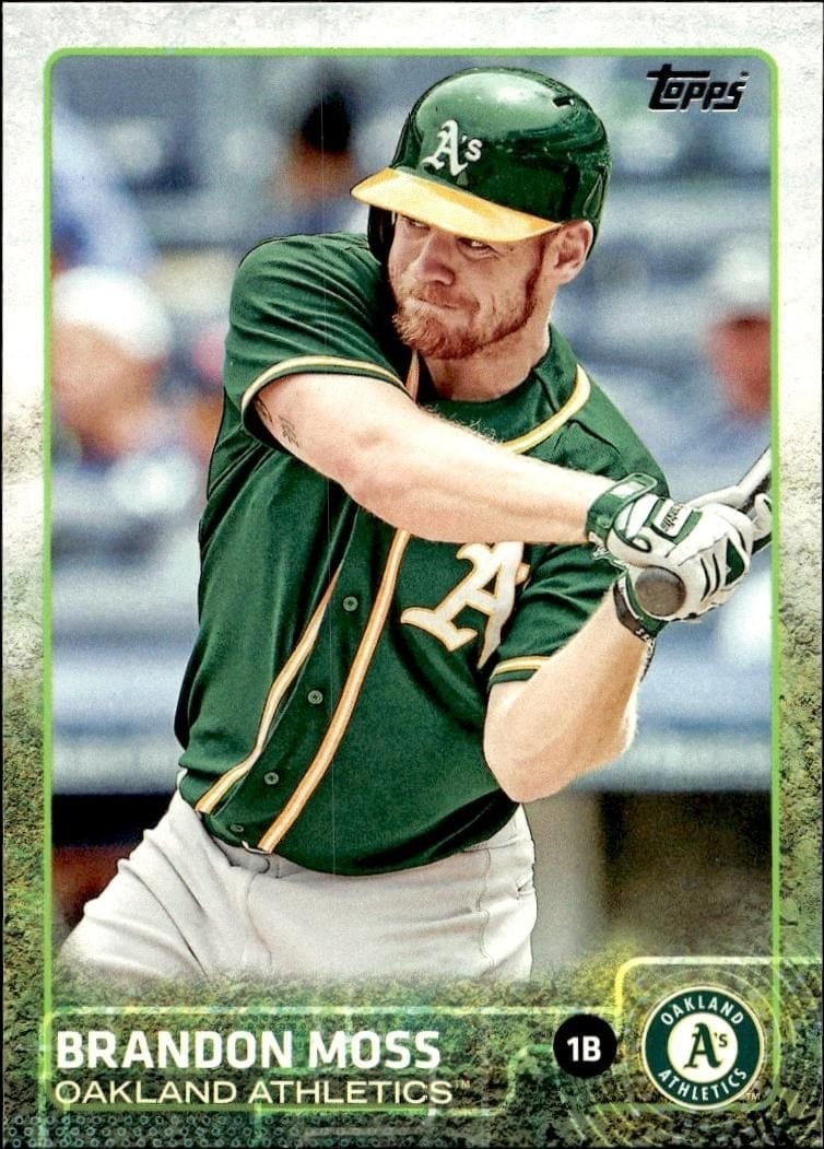 Brandon Moss 2015 Topps #35 Baseball Trading Card - Front 2015 Topps Brandon Moss #35 baseball trading card front