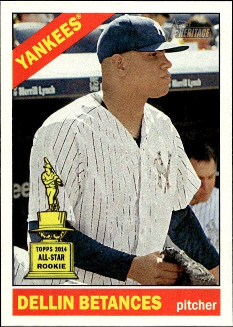 Dellin Betances 2015 Topps Heritage #388 Baseball Trading Card - Front 2015 Topps Heritage Dellin Betances #388 baseball trading card front