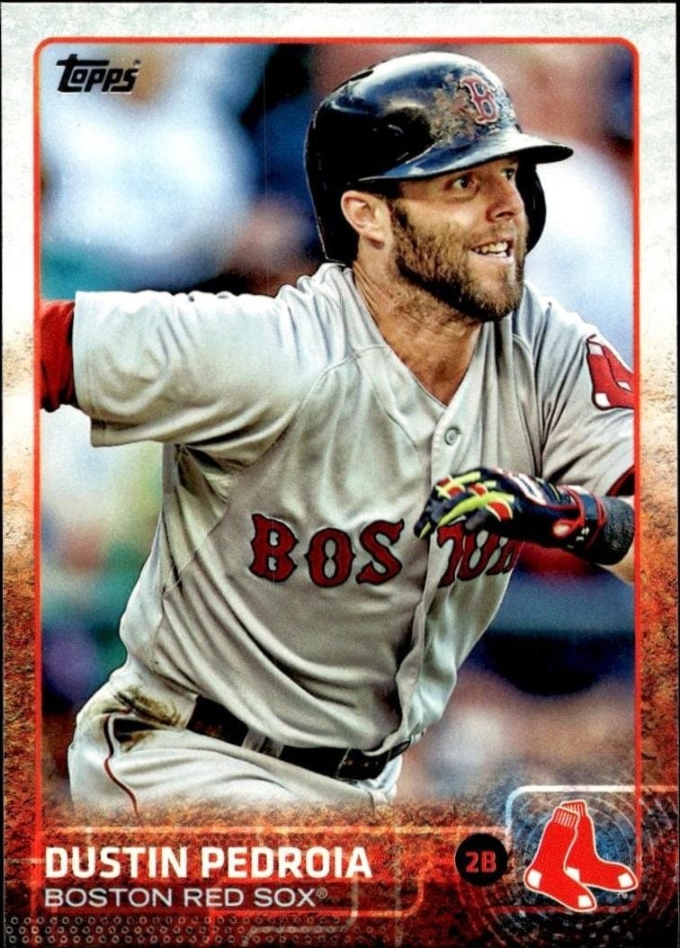 Dustin Pedroia 2015 Topps #75 Baseball Trading Card - Front 2015 Topps Dustin Pedroia #75 baseball trading card front