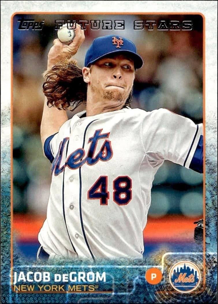 Jacob deGrom 2015 Topps #129 Baseball Trading Card - Front 2015 Topps Jacob deGrom #129 baseball trading card front