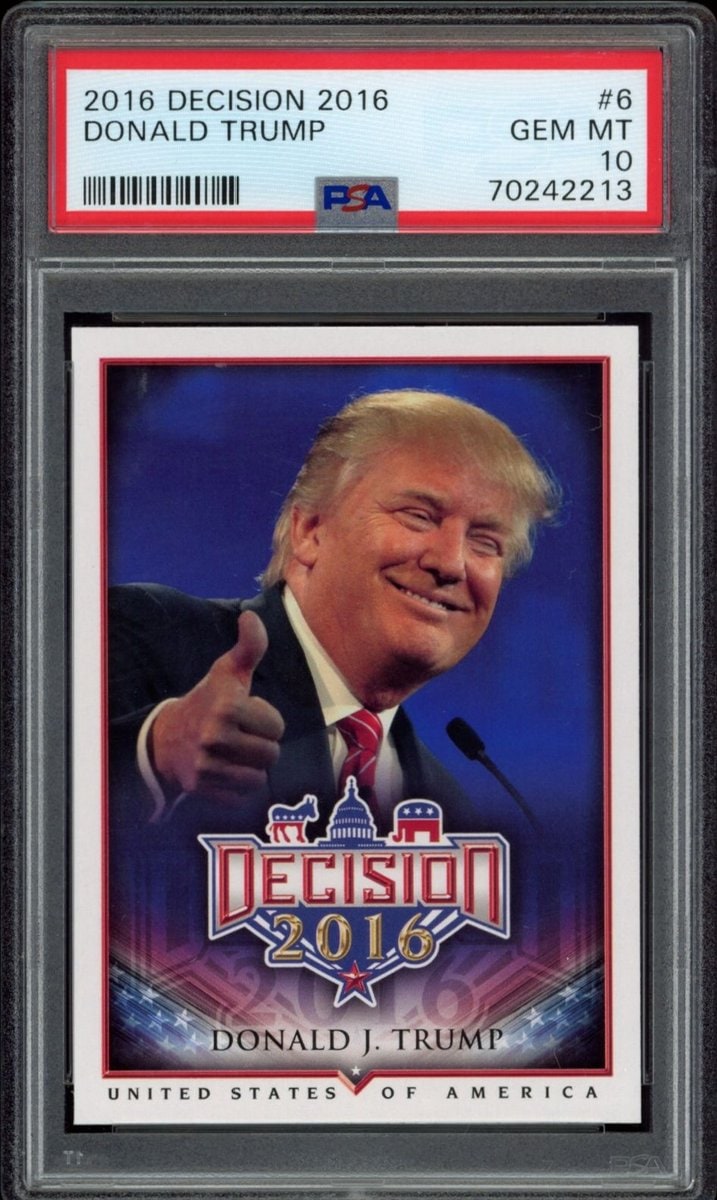 Donald Trump 2016 Leaf Decision #6 Political Trading Card - Front 2016 Leaf Decision Donald Trump #6 political trading card front