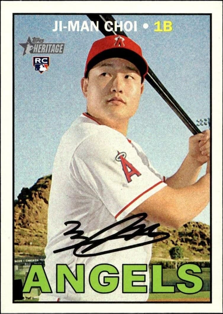 Ji-Man Choi 2016 Topps Heritage #599 Baseball Trading Card - Front 2016 Topps Heritage Ji-Man Choi #599 baseball trading card front