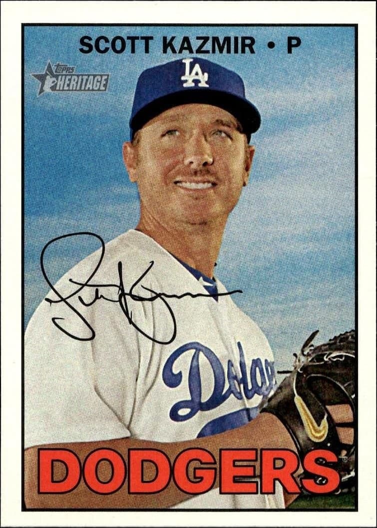 Scott Kazmir 2016 Topps Heritage #528 Baseball Trading Card - Front 2016 Topps Heritage Scott Kazmir #528 baseball trading card front