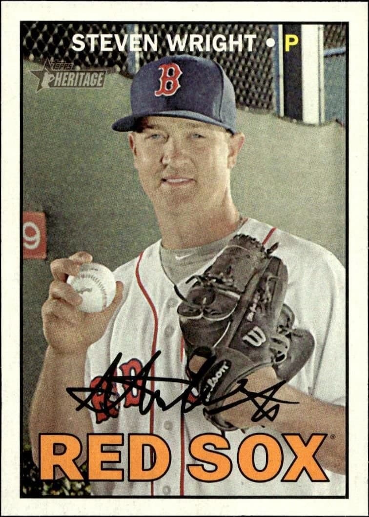 Steven Wright 2016 Topps Heritage #653 Baseball Trading Card - Front 2016 Topps Heritage Steven Wright #653 baseball trading card front