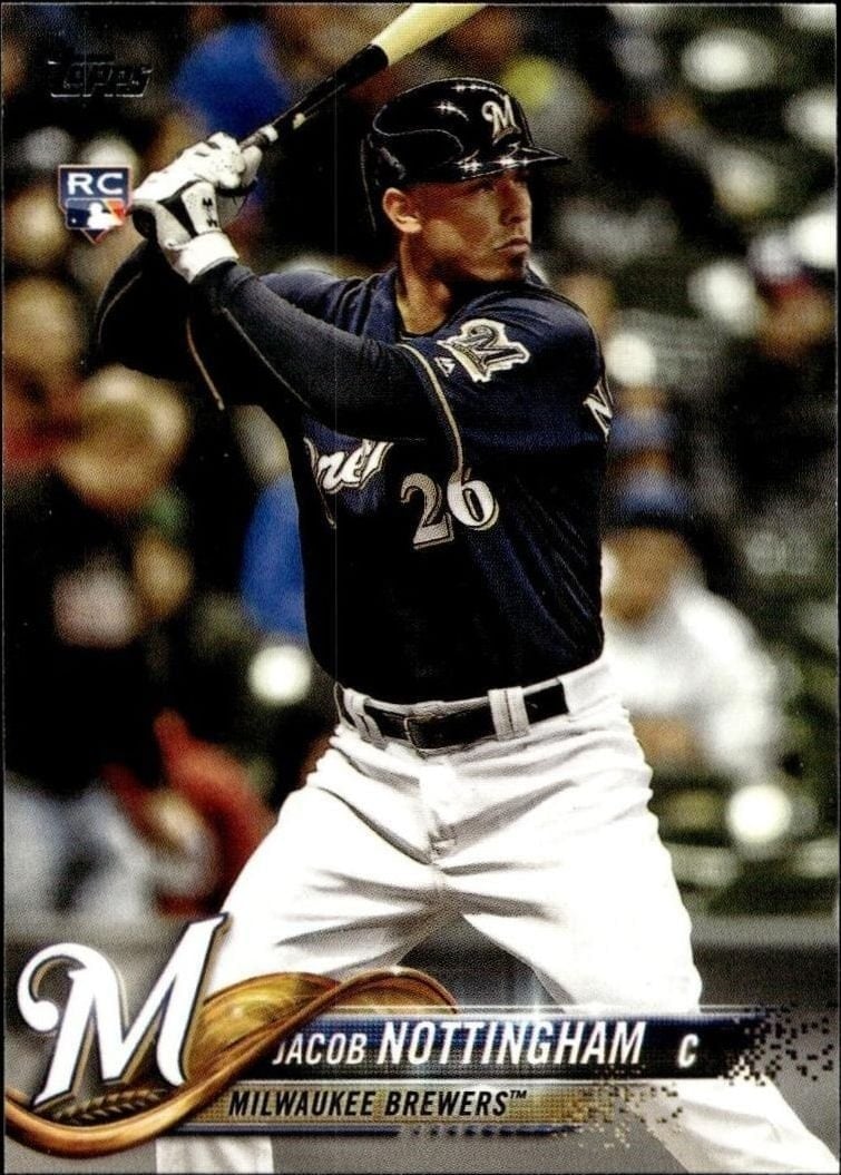 Jacob Nottingham 2018 Topps Update #US6 Baseball Trading Card - Front 2018 Topps Update Jacob Nottingham #US6 baseball trading card front