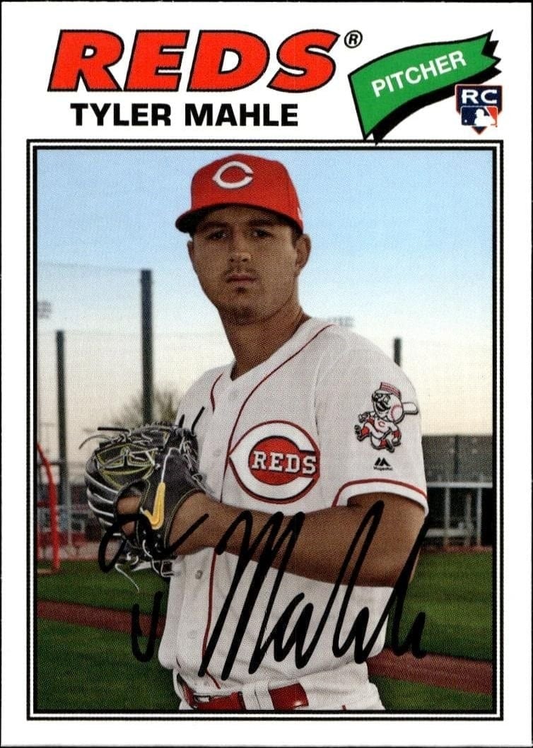 Tyler Mahle 2018 Topps Archives #193 Baseball Trading Card - Front 2018 Topps Archives Tyler Mahle #193 baseball trading card front